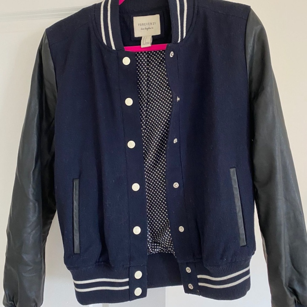 Fleece Varsity Bomber Jacket